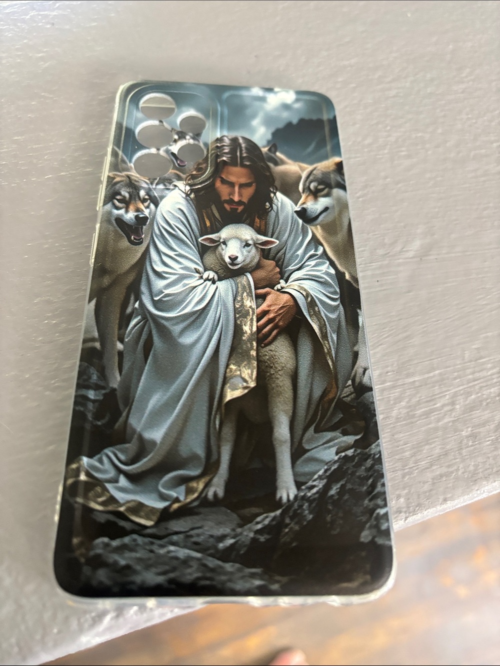 Jesus with Lamb and Wolves Phone Case - Multi-color